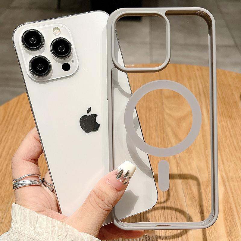 For Magsafe Magnetic Wireless Charging Case for iPhone 15 16 14 13 12 11 Pro Max Mini X Xs XR 7 8 Plus Hard Acrylic Clear Cover