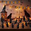 Halloween Miniature Crows Figurines Mini Resin Black Raven Figurines Small Resin Animals Tiny Figures for Halloween Scene Decor