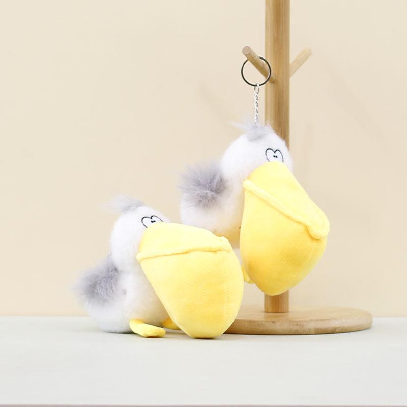 Soft Short Plush Pelican Keychain Cute Big Beak Bird Doll For Bag Decoration 11cm