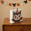 Cartoon Style Ornament Halloween Wooden Napkin Holder, Ghost Mummy Pumpkin Gothic Cute Table Decor Rustic Tabletop Tissue Dispenser for Farmhouse