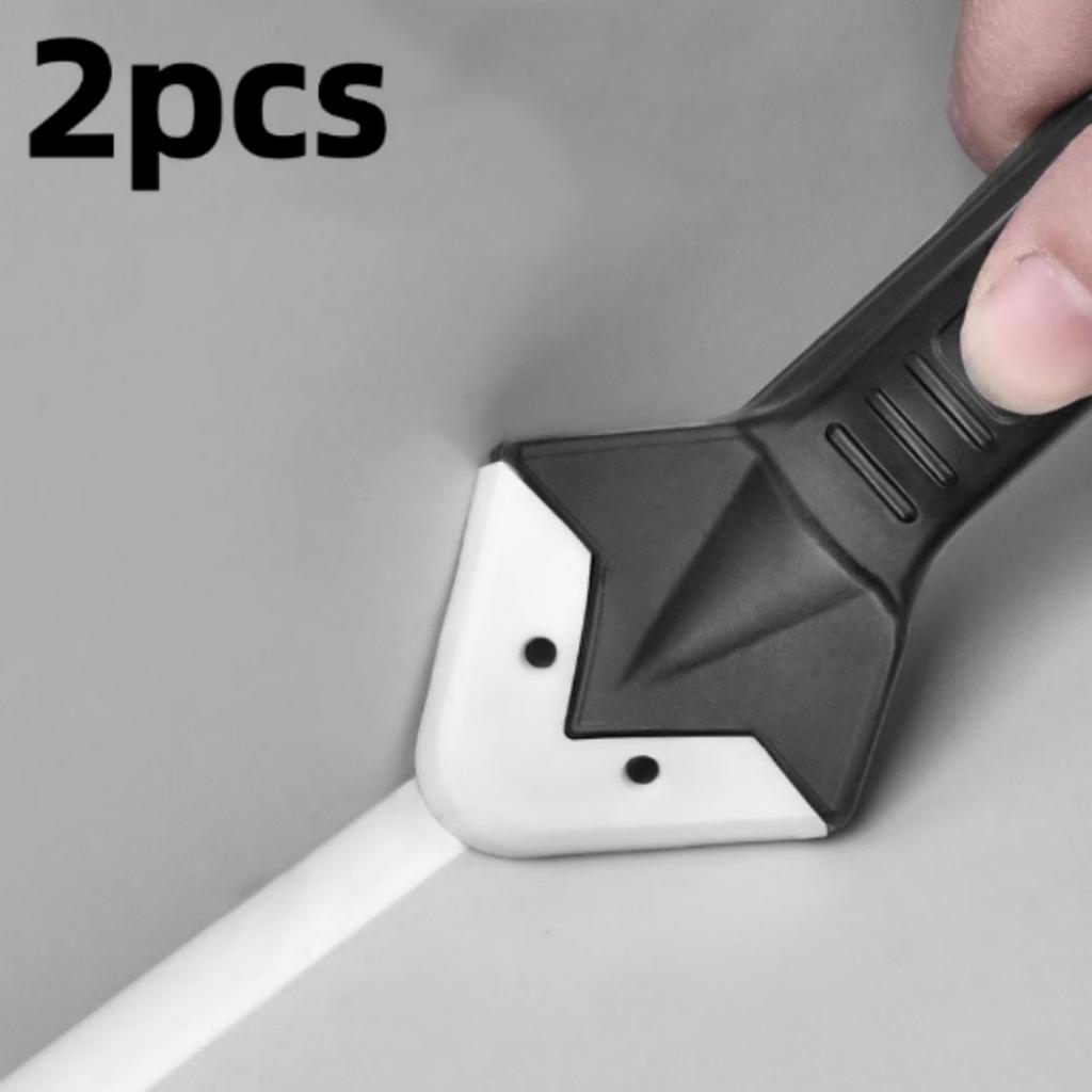 2 Sets 3-in-1 Silicone Caulking Tool Kit with Replaceable Heads, for Sealing, Cleaning & Grout, Home Repair Essential