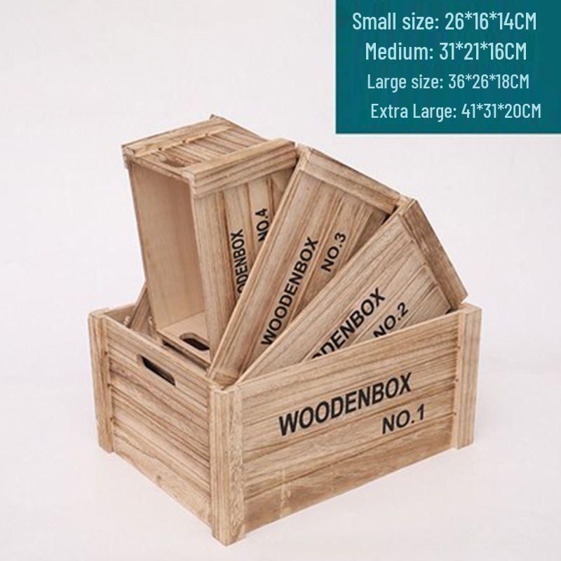 Rectangular Retro Wooden Fruit Storage Box