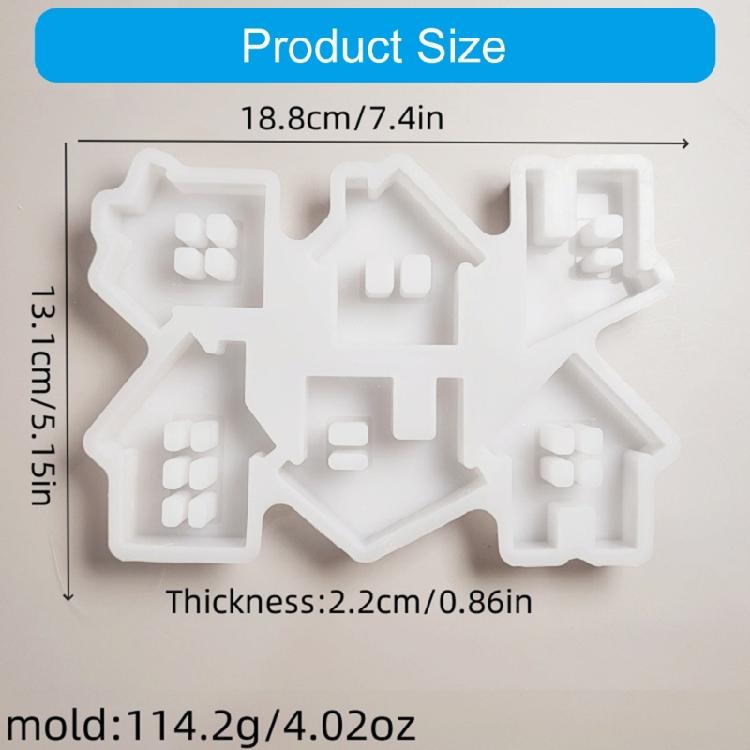6-in-1 Haus Harzformen Gips Silikonformen für Epoxidharz Kerzen Seifenherstellung Fondant Schokolade Silikonformen
