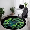 1pc Skull Stack Chair Carpet for Office, Round Non Slip Durable Large Size Office Carpet, Suitable for Office