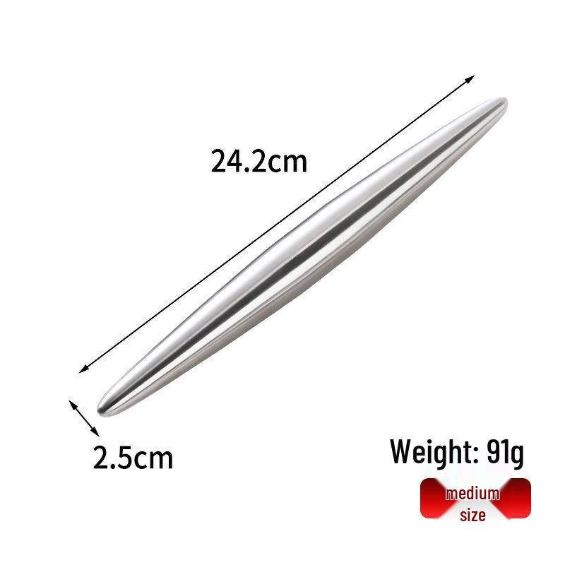 Fish Belly Flour Stick Rolling Pin, Creative Baking Tool with Pointed Ends, 304 Stainless Steel for Home and Hotel Use