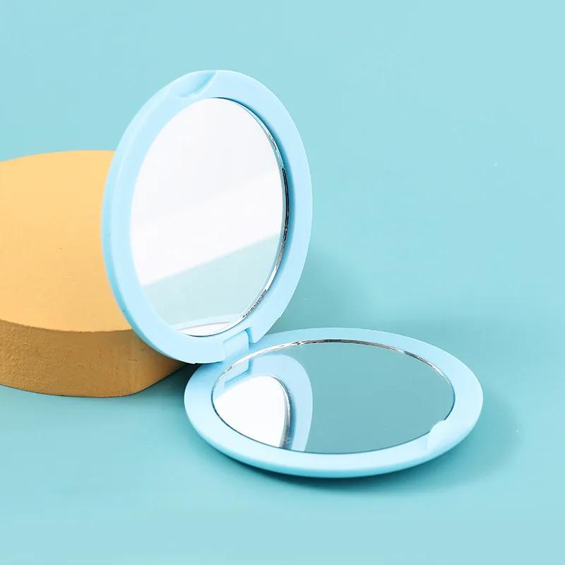 Round Folded Double Sided Mirror Wholesale Cute Mini Clamshell Student Portable Dressing Pocket Diy Small Mirror