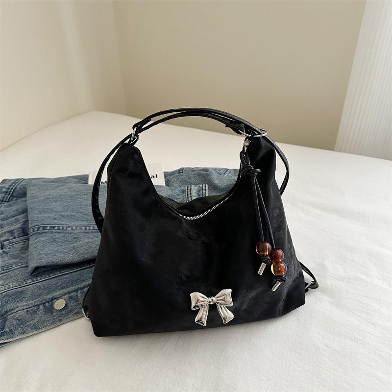 

Повседневная и модная большая вместительная сумка-тоут летом, новый стиль, сумка через плечо с бантом для женщин, рюкзак