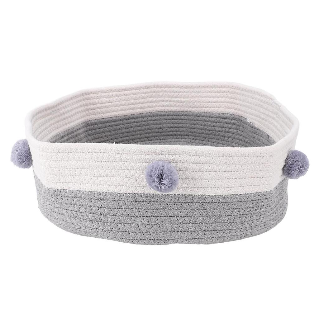 Cat Scratcher Bed Basket Cotton Rope Hand Knitting Stylish Look Cat Sleeping Bed Scratching Mat for Home Indoor