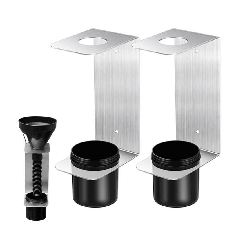 2Pack Wall Mounted Oil Funnel Holder Funnel Bracket Organizers Aluminum Construction For Workshop Use