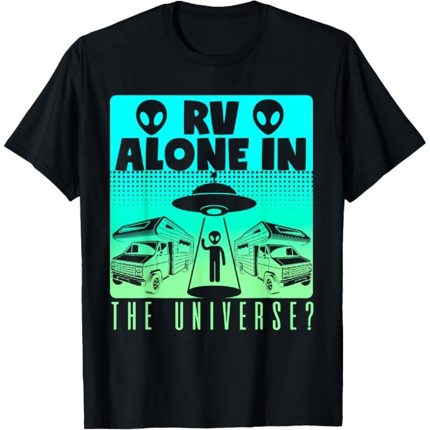 Motorhome Rv Camping Camper Rv Alone In The Universe T-Shirt1 S