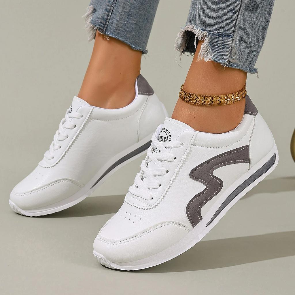 New Women Casual Walking Shoes Summer Flat Lace Up Breathable Sneakers Fashion Casual Flat Sneakers for Women 35-43