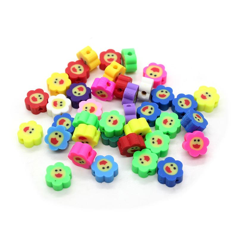 Soft Pottery Pieces Beaded Diy Mobile Phone Chain Accessories Loose Beads Smiley Face Letters Animal Fruit Mixed Soft Pottery