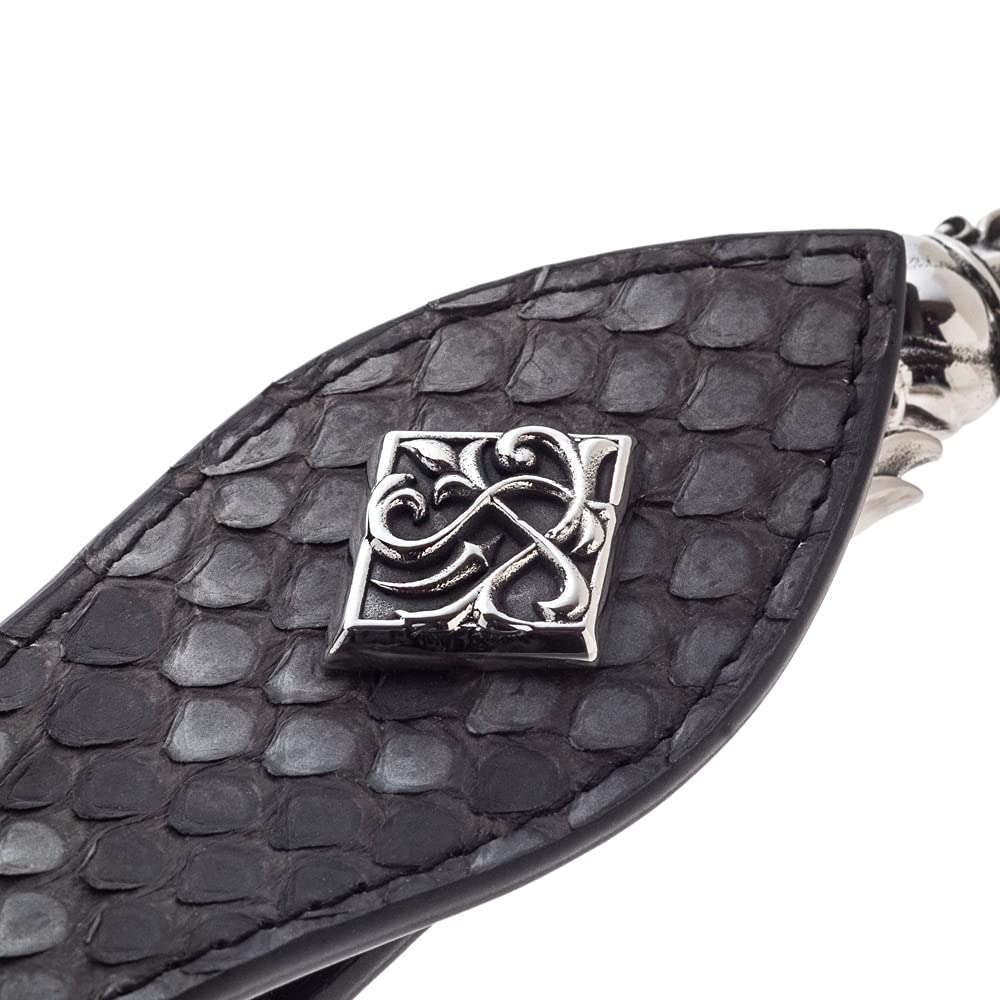 Artemis Classic Karabiner Python Gürtelschlaufe Schlange Marke Schlüssel Rindsleder Edelstahl Zubehör Schlüsselanhänger, Leder, Herren, ACLK0025, Herrenschmuck,