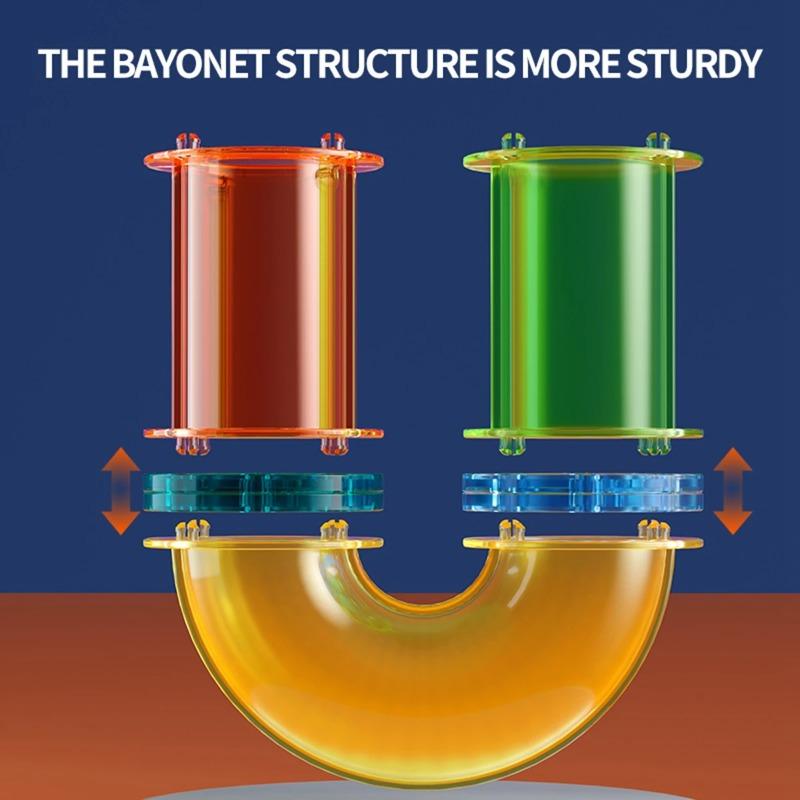 Light Magnetic Tiles Building Blocks for Kids, 3D Clear Educational Building Toys, Magnetic Marble Running Building Block Toys