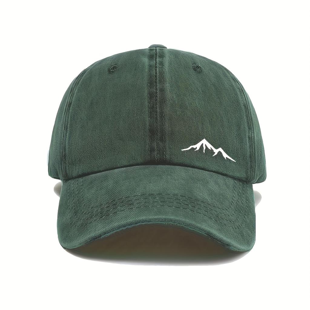 Unisex Fedora klobouk s potiskem Mountain View, nastavitelný kšilt, Dad Hat, módní klobouk do přírody