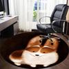 1PC Dog Ears Office Round Area Rug, Mat Suitable For Office, Under Office Chairs Bedroom Living Room Home Decor, Room Deco