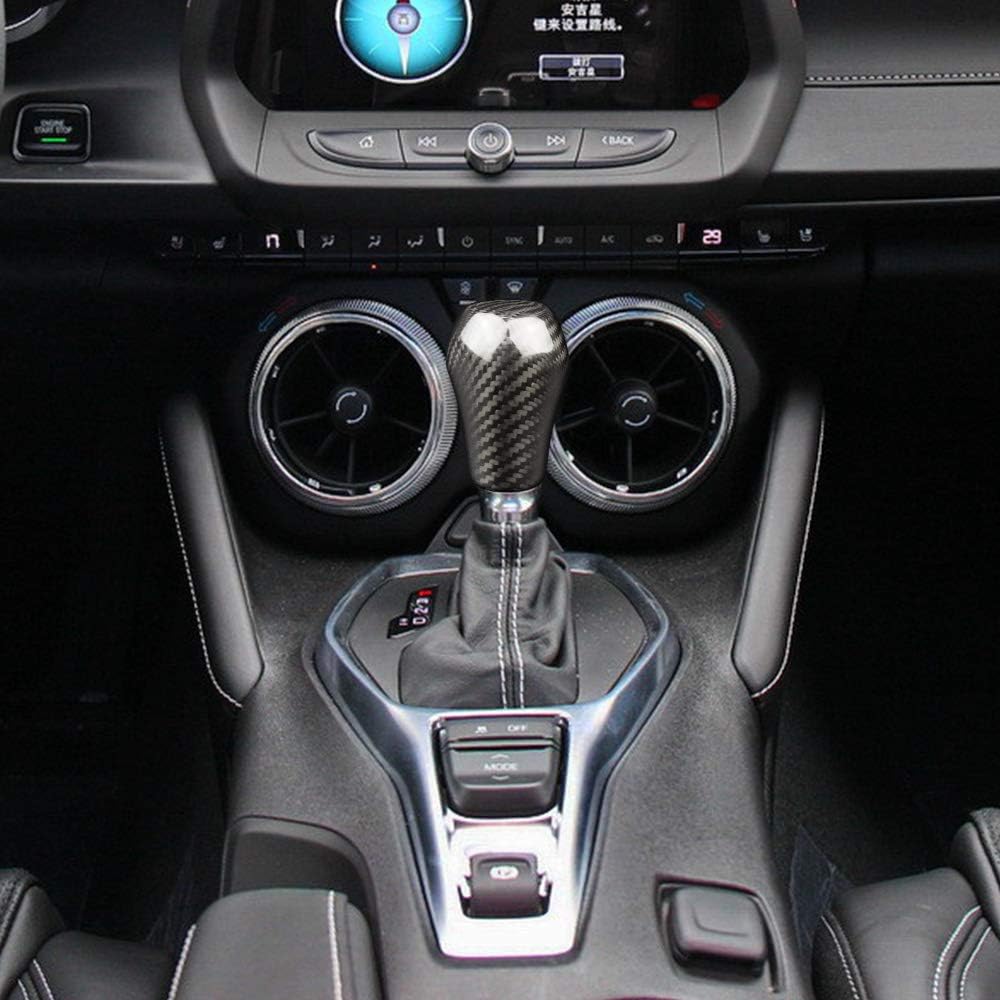 Car Gear Shift Knob Cover Stickers Interior Trim for Chevrolet Camaro 2016-2019, Carbon Fiber New Creative Modification