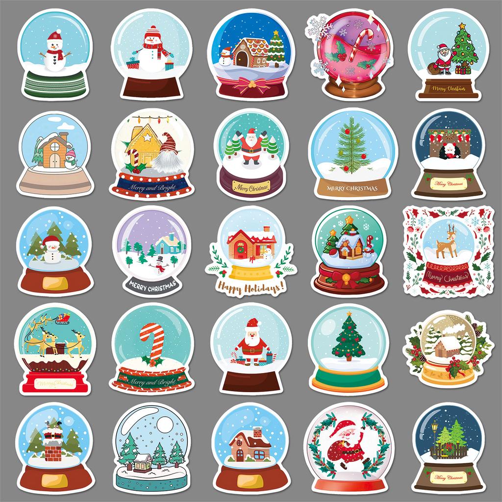 51 Christmas Doodle Stickers Personalized Cartoon Holiday Christmas Decoration Mobile Phone Case Suitcase Stickers