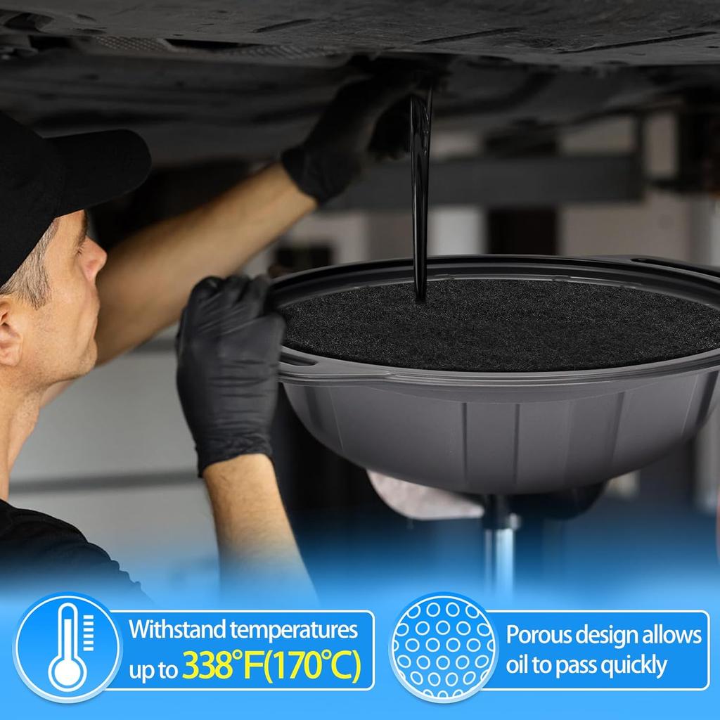 Bigmeta Round Splash Pad For Oil Drain Pan, Fit 1.5-20 Gal Drip Catcher Pan, Heat-Resistant, No Splatter Change Mat For Car Transmission Oil Changing