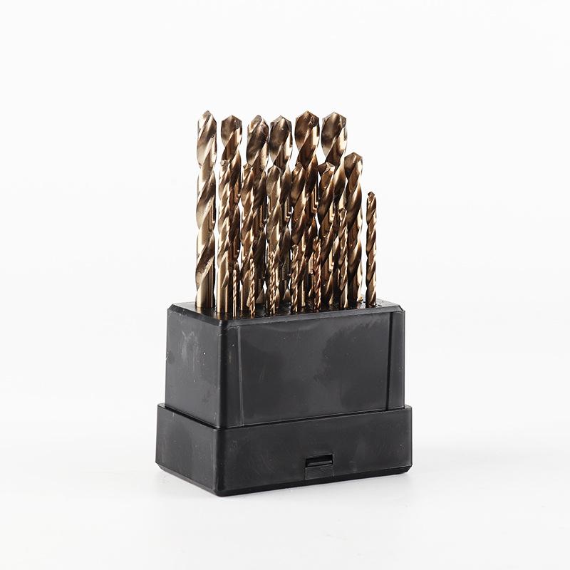 Free Shipping 19PCS/25PCS 1-10mm/1-13mm HSS M35 Cobalt Twist Drill Bit Set for Metal Wood Drilling