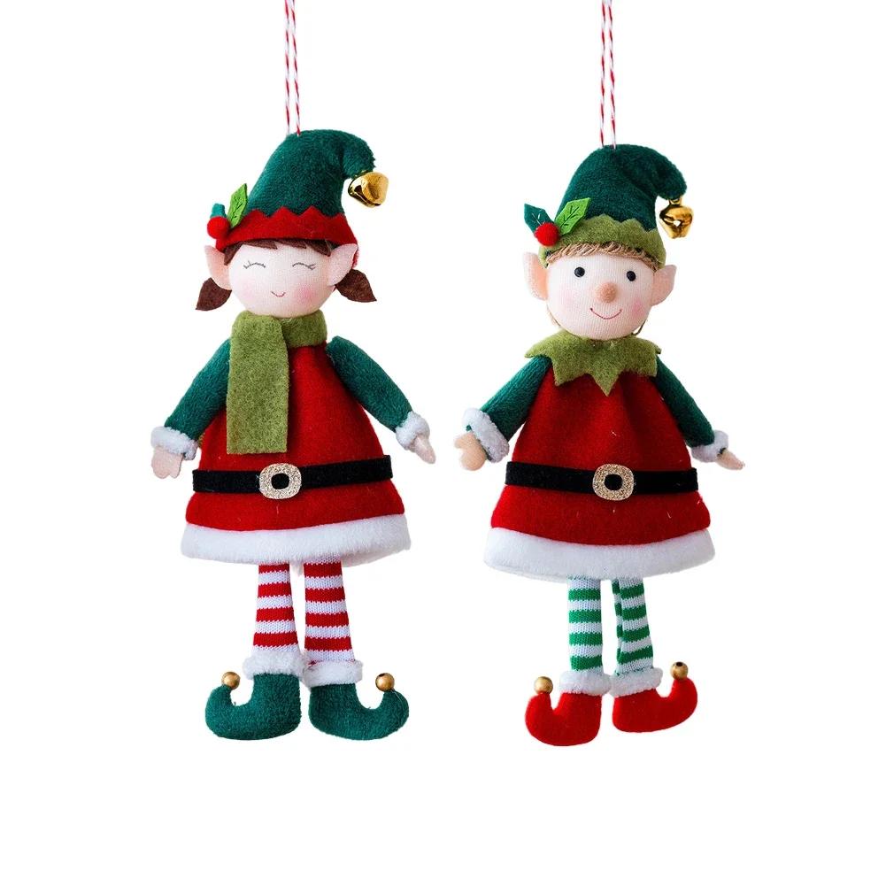 

Holiday Display Christmas Doll Hanging Figurine Festive Design Good Fortune Hand-sewn Craftsmanship Playful Posing China Mainland