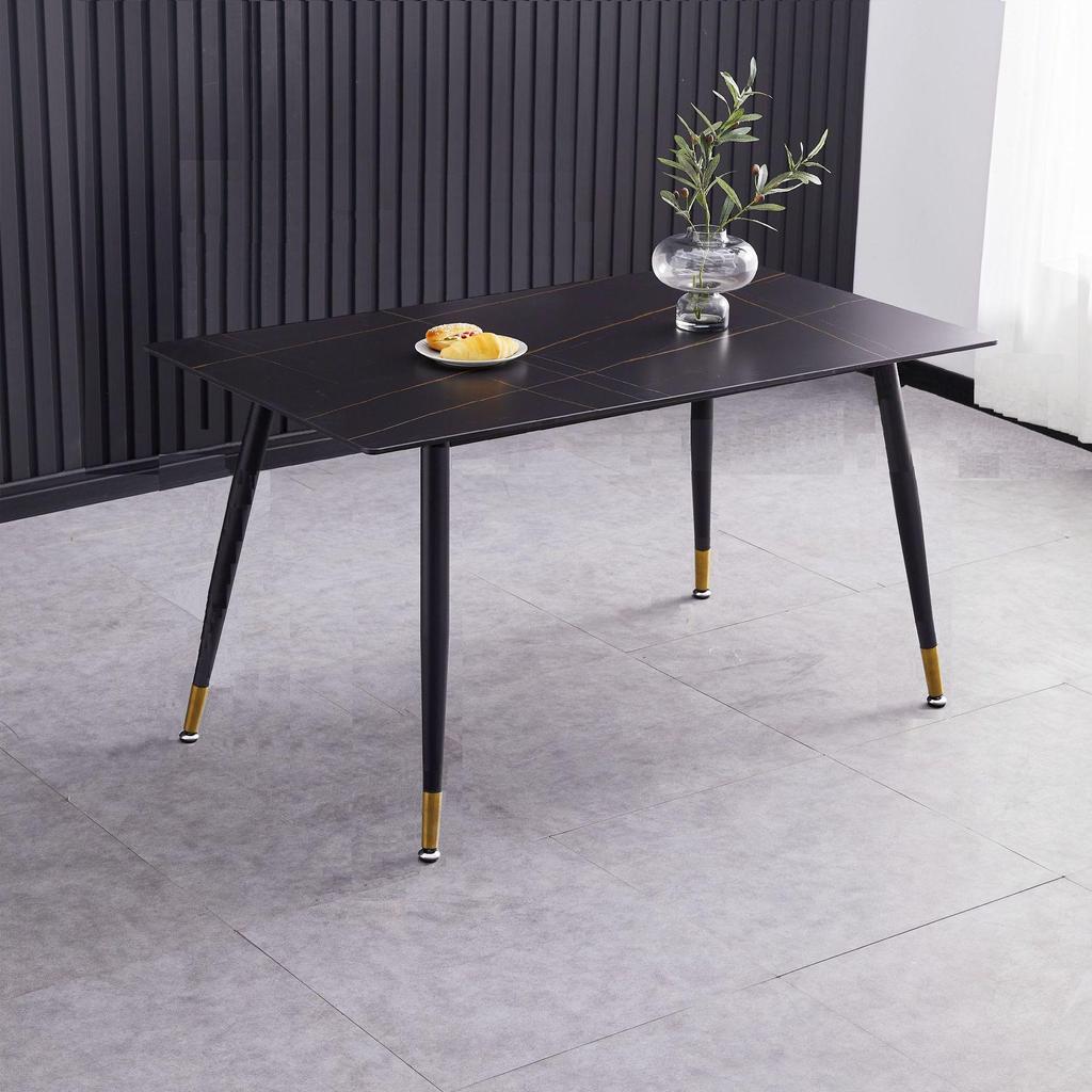 Modern Minimalist Italian Rock Slab Dining Table Set for Small Apartments