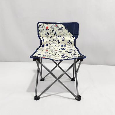 Blauer und weißer Keramik-Klappstuhl, Sessel, einteiliger Stuhl, Strandstuhl, Angelstuhl, Freizeit, Camping, tragbar