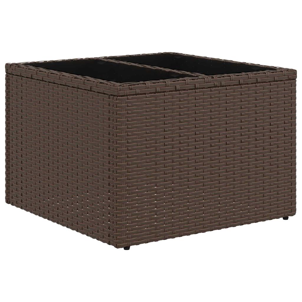 Sofa Set 8 pcs Brown and Cream White Poly Rattan and Steel