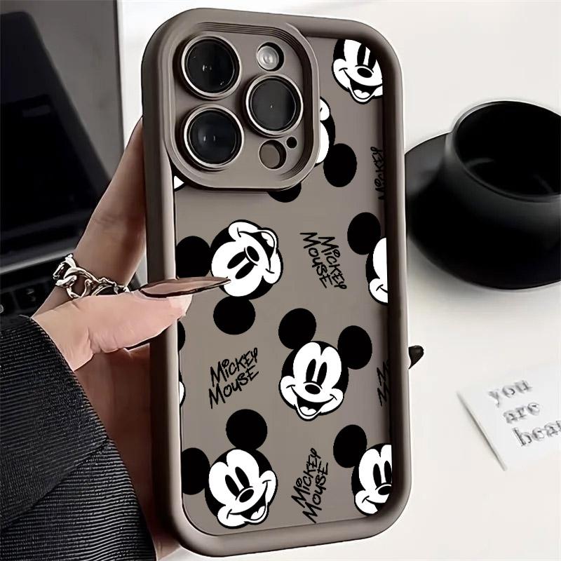 Mickey Mouse Cartoon Black White Phone Case For iPhone 17E 11 12 13 14 15 16 17 Pro Max Fundas 17 Air Plus 16e 13Mini Back Cover