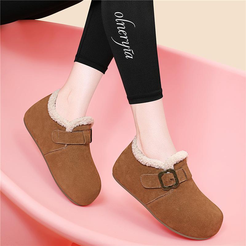 New casual fashion versatile one-pedal Boken shoes women's winter velvet thickened warm cotton shoes