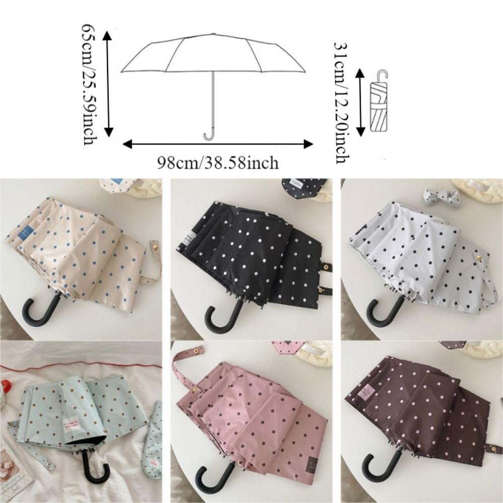 U-Shaped Handle Folding Umbrella 8-Rib Manual Travel Rain Umbrella UV Protection Umbrella  Outdoor