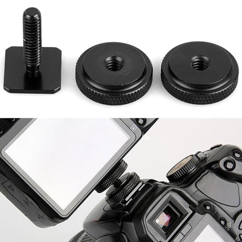 Aluminum alloy 1/4 Double Layer Hot Shoe Base Conversion Screw SLR Camera 1/4 Double-layer Hot Shoe Base Ballhead Access