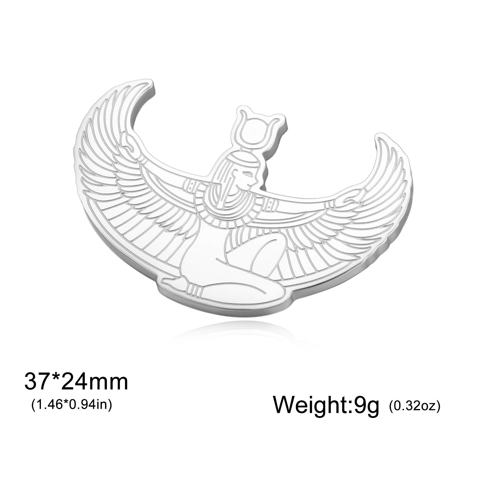 Jeshayuan Ancient Egyptian Goddess Isis Brooch for Women Stainless Steel The Wings of the Goddess Isis Pin Jewelry Gift