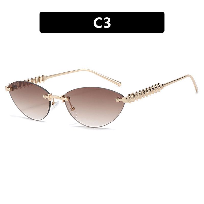 Retro Rivet Cat-Eye Sunglasses - European & American Fashion, High-End Sun Protection