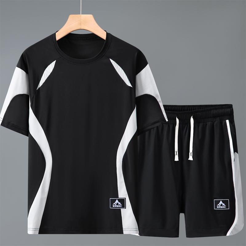 Nadměrná velikost 5XL-12XL Nadměrná velikost Sportovní set 2 kusy Pánská trička s krátkým rukávem Oversize Šortkové sety