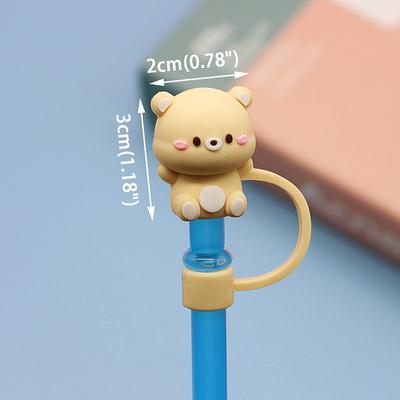Silicone Sealing Straw Plug Reusable Drinking Dust Cap Cartoon Plugs Tips Cover Suit Kitchen Cup Diy Accessories