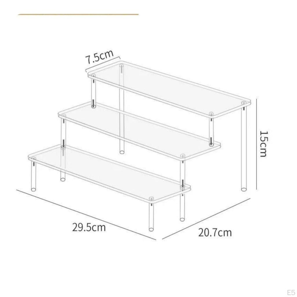 Clear Stepped Shelf Transparent Step Display Rack High SeeThrough Quality Acrylic Stand for