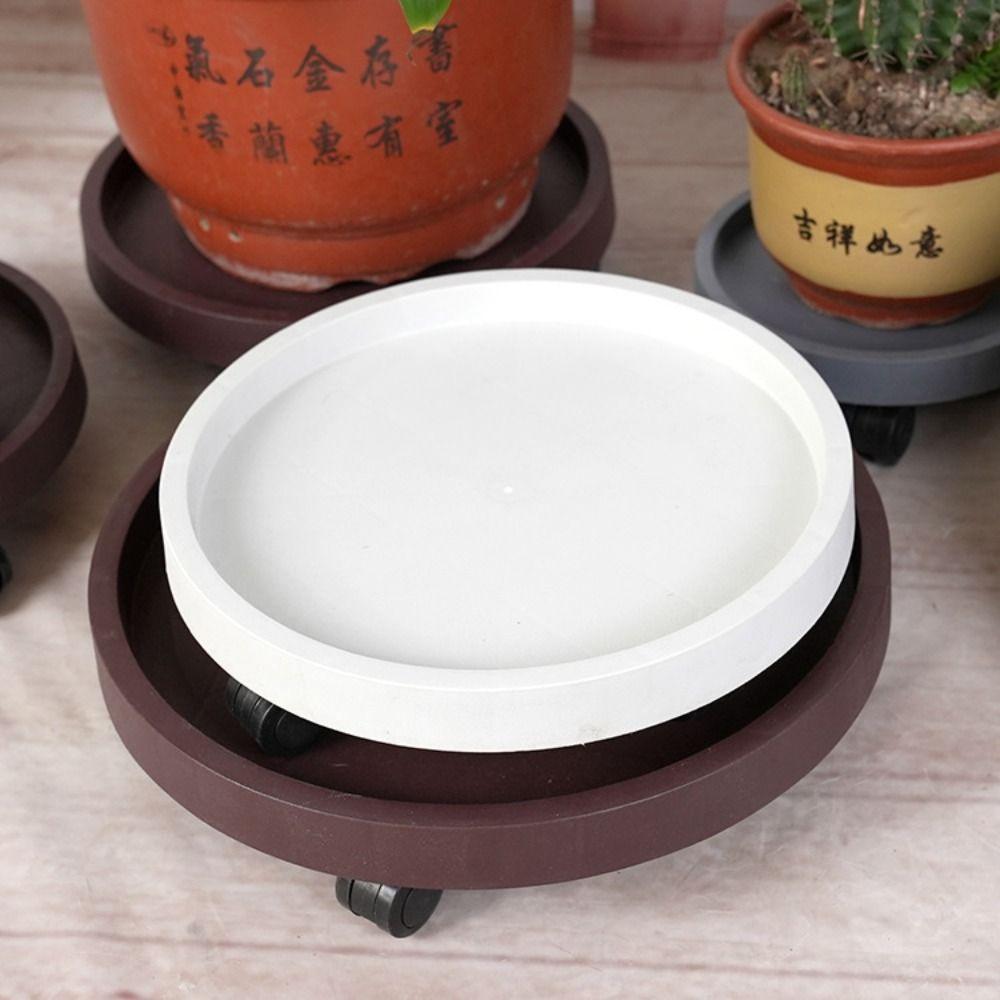 Whith 360-degree Rolling Flower Plant Pot Tray Movable Flower Planter Stand  Gardening Supplies