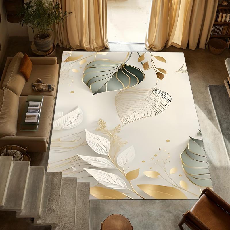 

Cute Cat Monstera Living Room Rug Modern Minimalist Home Decor Cat Leaf Pattern Carpet Soft Non-Slip Floor Mat for Bedroom 40X60cm