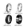 Rotatable Titanium Steel Moon & Stars Ring for Men - European & American Style Stainless Steel Couple Ring