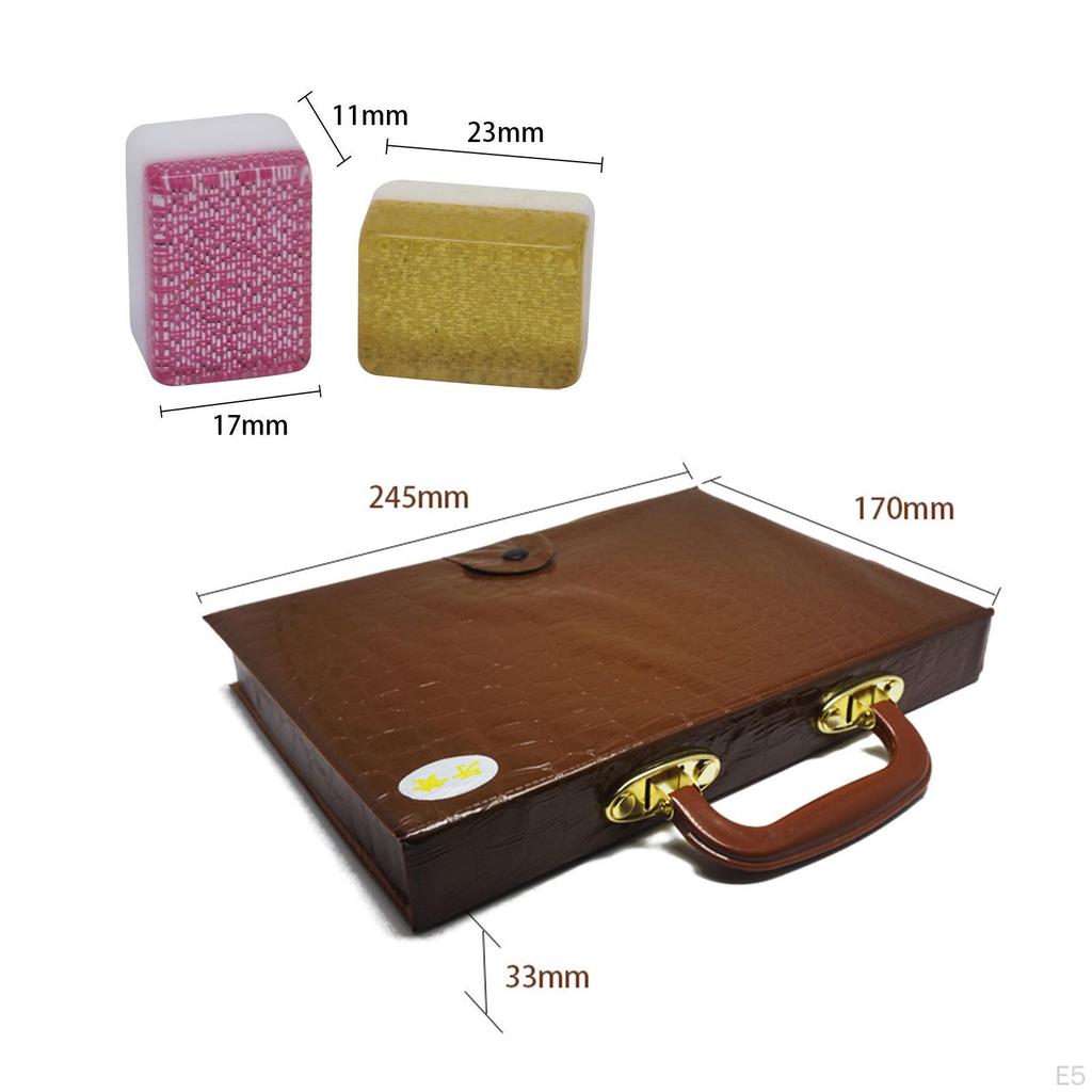 Mini Chinese Guangdong Mahjong Set, Acrylic with Storage Case for Leisure