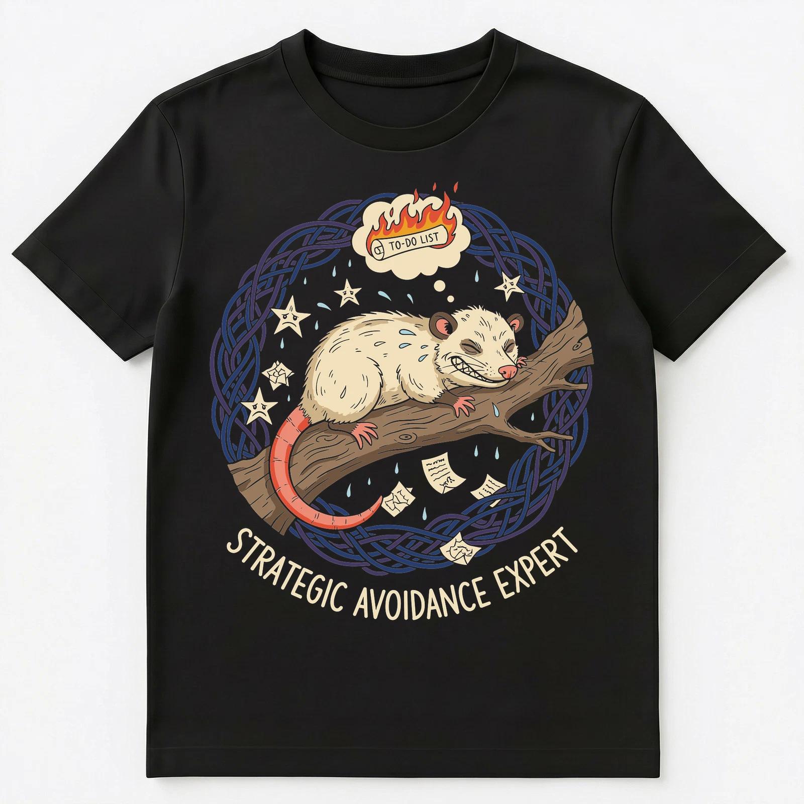 Procrastinator Opossum To Do List Humor Animal Lover Unisex T-Shirt 2XL