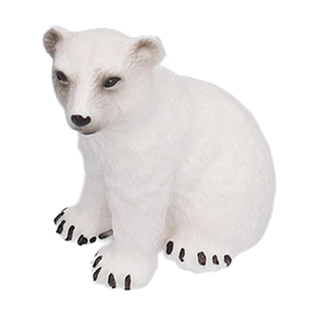 Lifelike White Bear Model Educational Ocean Animal Figures Model White Bear Decoration6pcs