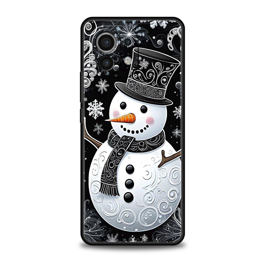 Christmas Snowman Phone Case Cover for Xiaomi Mi 17 15 14 13 12 11 Ultra 15T 14T 13T 12T 11T Pro Lite 5G Soft TPU Shell Fundas