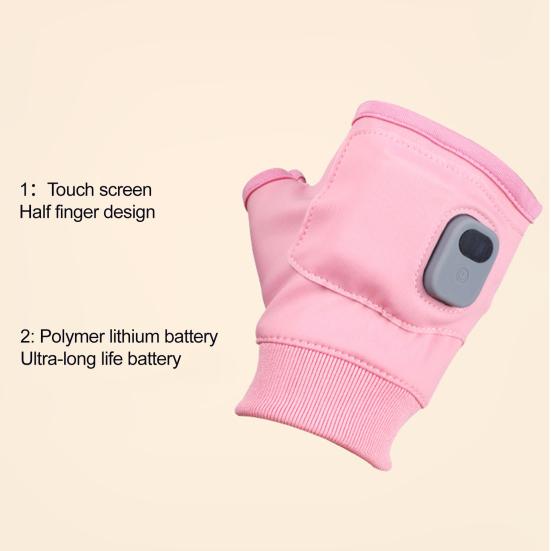 Fingerless Heated Gloves for Women Men Rechargeable Electric Touchscreen Gloves with Digital Display Hand Warming Gloves for Cold Weather Work Hunting