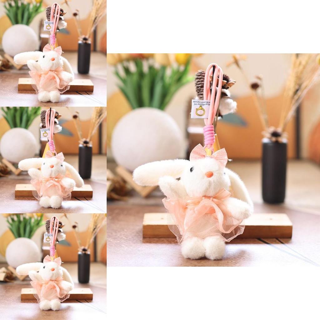 Plush Rabbit Keychain With Soft Short Pile For Kids And Bag Decor