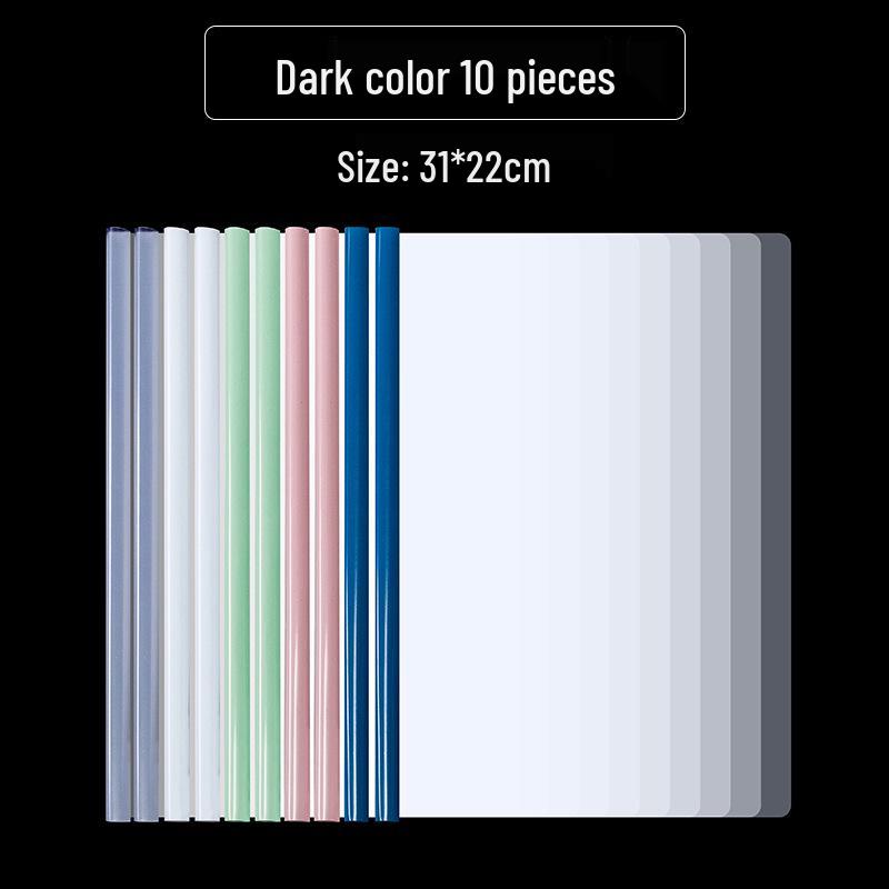 

Прозрачная утолщенная офисная папка формата А4 с клипом-рычагом Dark Colors (10 pieces/package)