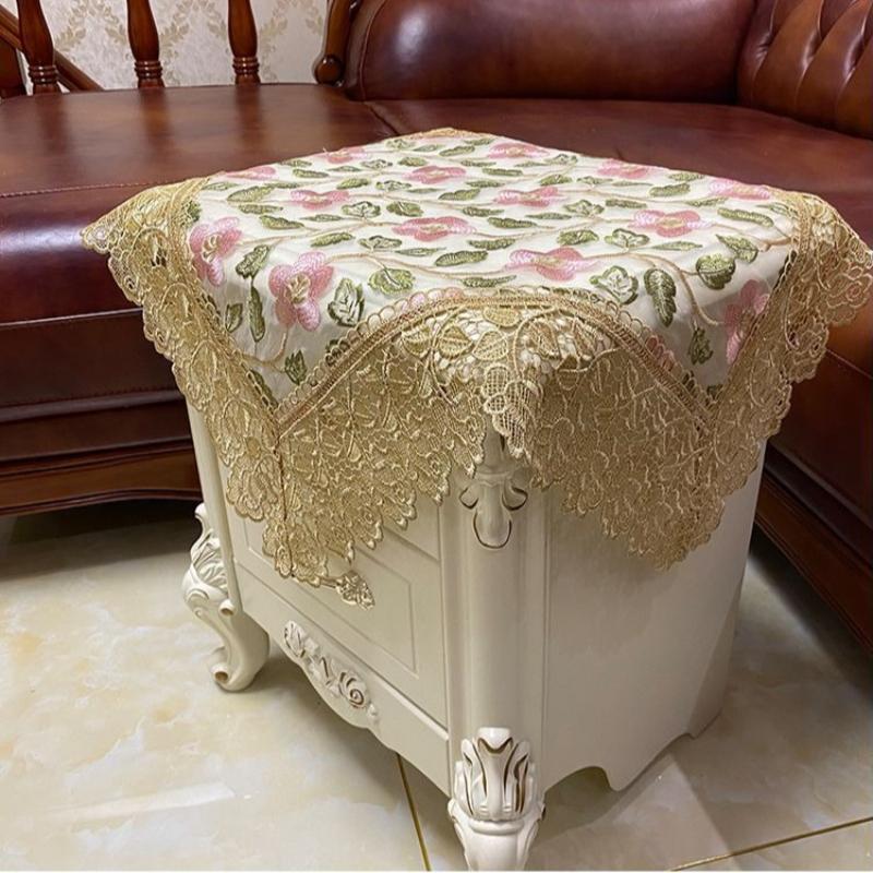 Tablecloth Lace Wear Resistant and Dustproof Tabletable Cover Mesh Embroidery Premium Light Luxury New Rectangular Tablecloth