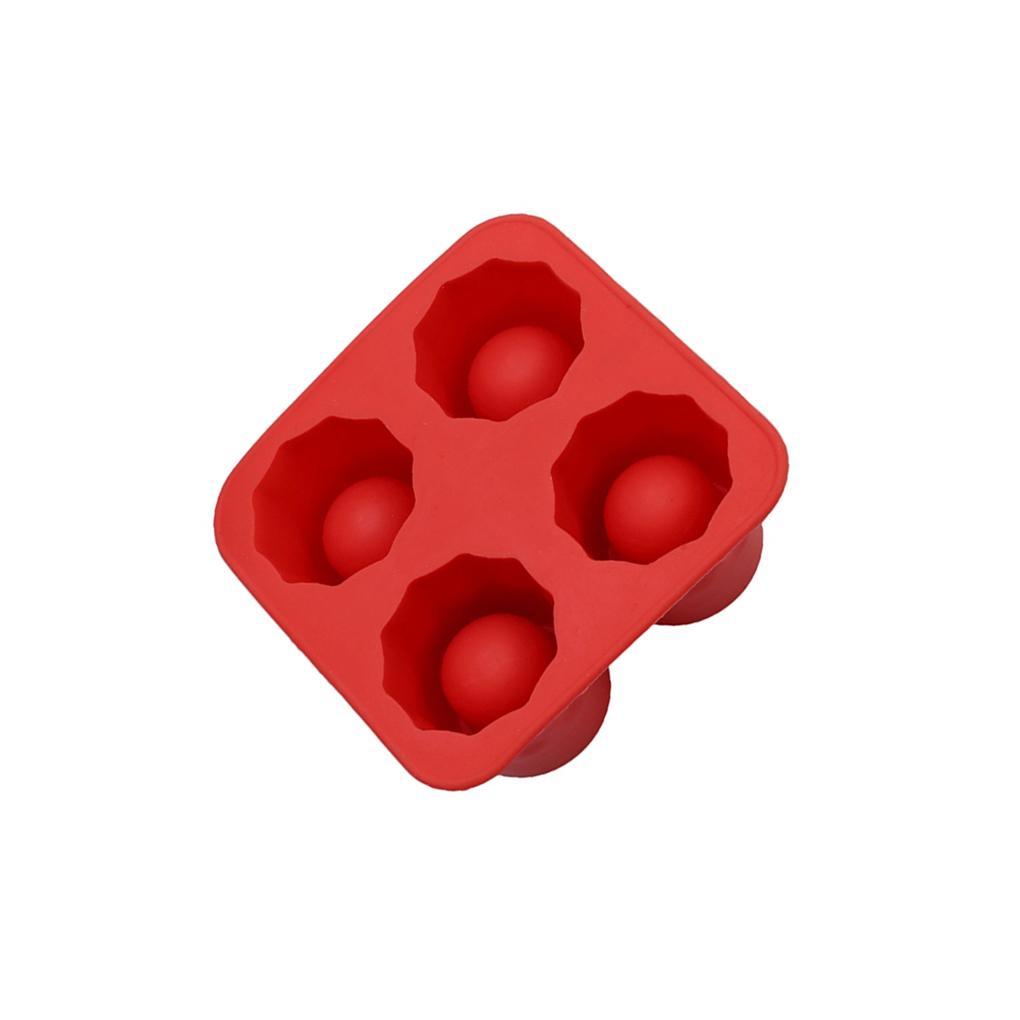 Ice Making Mould Low Temperature Resistance Spherical Ice Model Four Hole Design Non Stick Shell Good Elasticity Square Tray