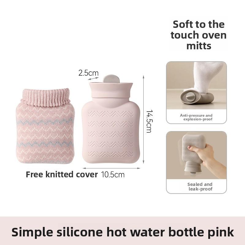 Household Hot Water Bag, Explosion-proof Small Hand Warmer, Portable Hot Compress for Girls, Simple Silicone Hot Water Bag